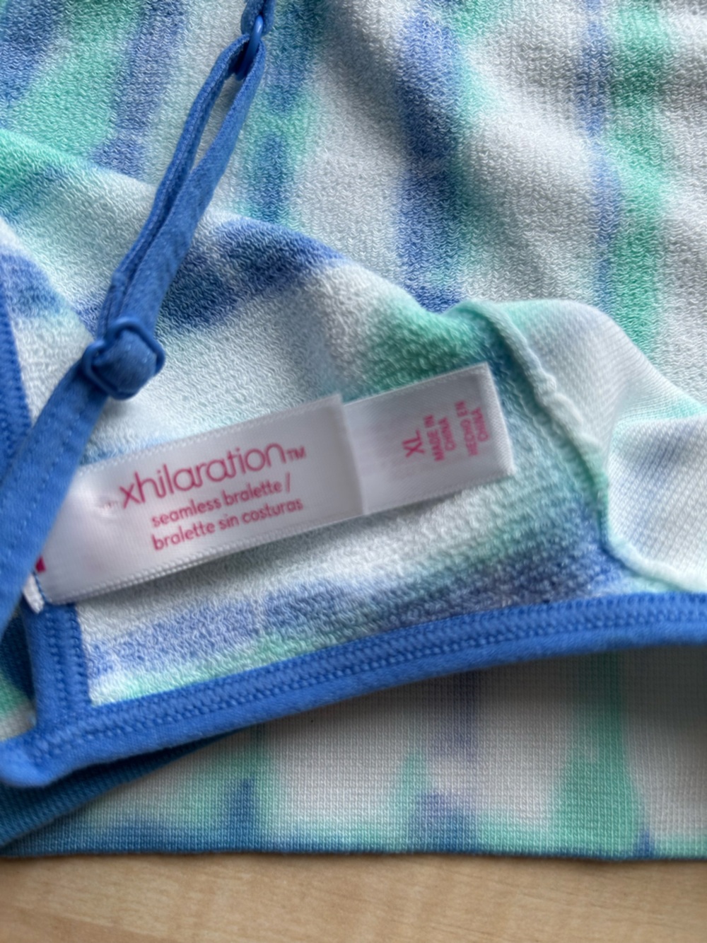 Xhilaration Green Blue Tie Dye Strappy Bralette XL - Picture 4 of 4